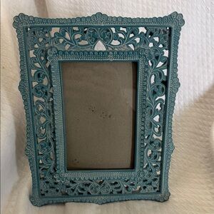 Bella Lux Teal Baroque Scroll Resin Photo Frame fits 4x6” photo
